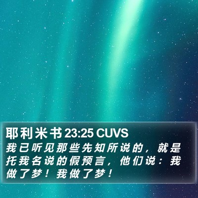 耶 利 米 书 23:25 CUVS Bible Verse Image