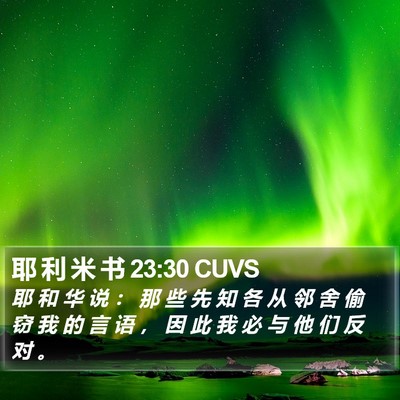 耶 利 米 书 23:30 CUVS Bible Verse Image