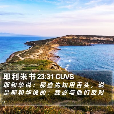 耶 利 米 书 23:31 CUVS Bible Verse Image