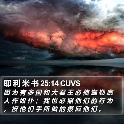 耶 利 米 书 25:14 CUVS Bible Verse Image