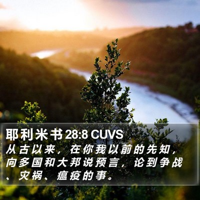 耶 利 米 书 28:8 CUVS Bible Verse Image