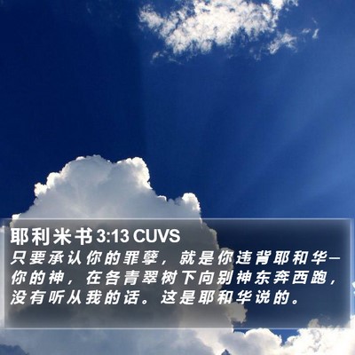 耶 利 米 书 3:13 CUVS Bible Verse Image