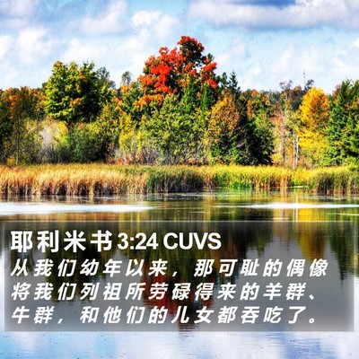 耶 利 米 书 3:24 CUVS Bible Verse Image