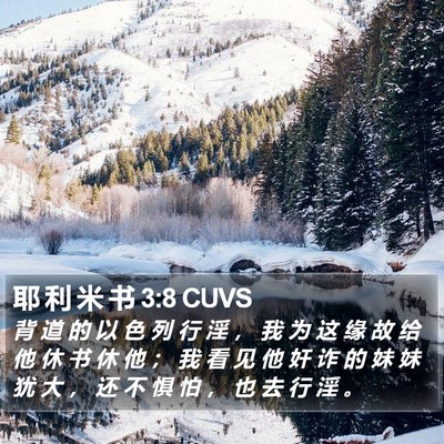 耶 利 米 书 3:8 CUVS Bible Verse Image
