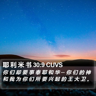 耶 利 米 书 30:9 CUVS Bible Verse Image