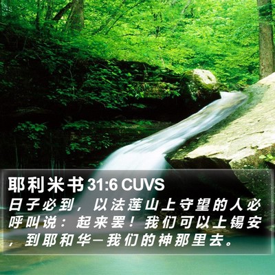 耶 利 米 书 31:6 CUVS Bible Verse Image