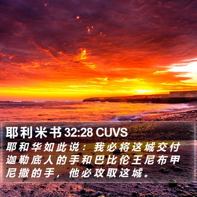 耶 利 米 书 32:28 CUVS Bible Verse Image