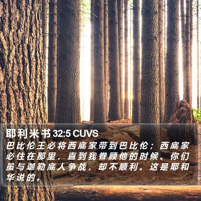 耶 利 米 书 32:5 CUVS Bible Verse Image