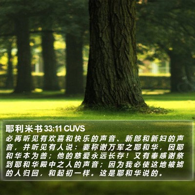 耶 利 米 书 33:11 CUVS Bible Verse Image