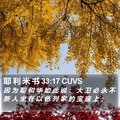 耶 利 米 书 33:17 CUVS Bible Verse Image