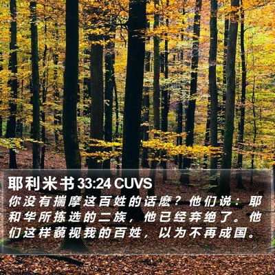 耶 利 米 书 33:24 CUVS Bible Verse Image