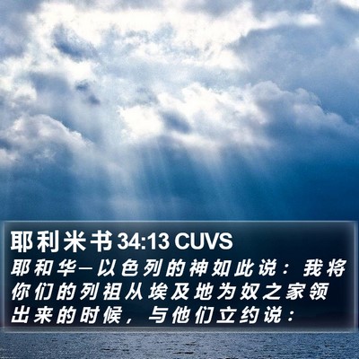 耶 利 米 书 34:13 CUVS Bible Verse Image