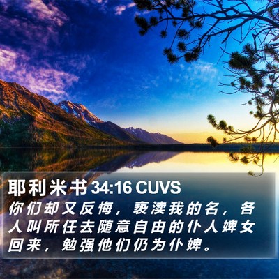 耶 利 米 书 34:16 CUVS Bible Verse Image