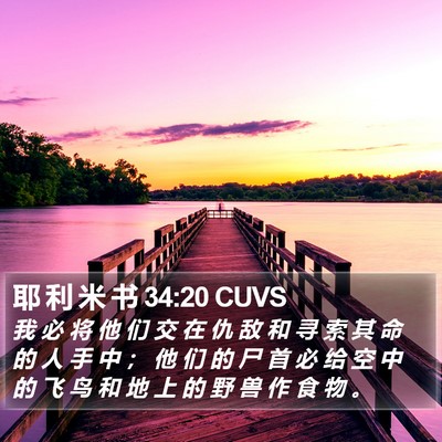 耶 利 米 书 34:20 CUVS Bible Verse Image