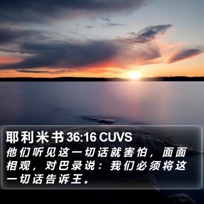 耶 利 米 书 36:16 CUVS Bible Verse Image