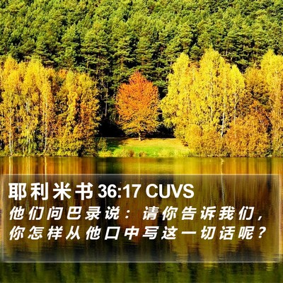 耶 利 米 书 36:17 CUVS Bible Verse Image