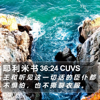 耶 利 米 书 36:24 CUVS Bible Verse Image