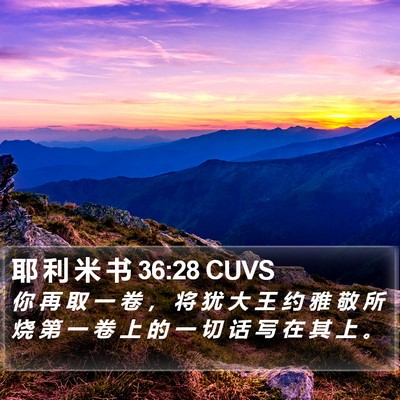 耶 利 米 书 36:28 CUVS Bible Verse Image