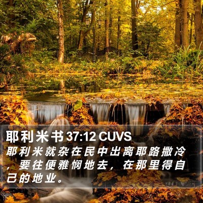 耶 利 米 书 37:12 CUVS Bible Verse Image