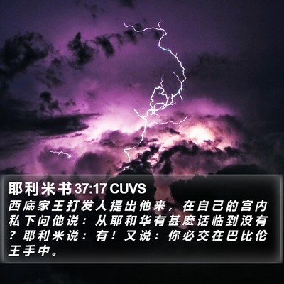 耶 利 米 书 37:17 CUVS Bible Verse Image