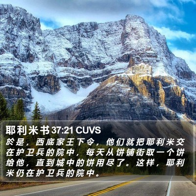 耶 利 米 书 37:21 CUVS Bible Verse Image
