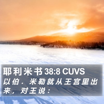 耶 利 米 书 38:8 CUVS Bible Verse Image