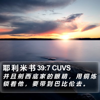 耶 利 米 书 39:7 CUVS Bible Verse Image