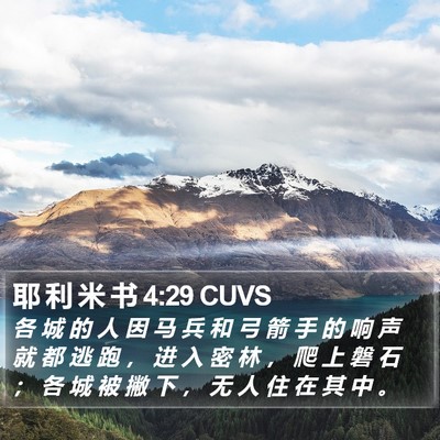 耶 利 米 书 4:29 CUVS Bible Verse Image