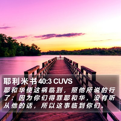 耶 利 米 书 40:3 CUVS Bible Verse Image