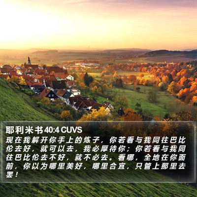 耶 利 米 书 40:4 CUVS Bible Verse Image
