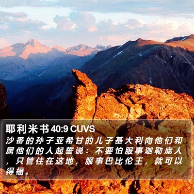 耶 利 米 书 40:9 CUVS Bible Verse Image