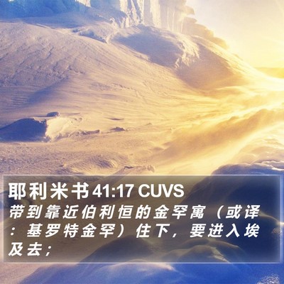 耶 利 米 书 41:17 CUVS Bible Verse Image