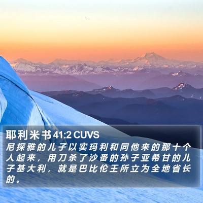 耶 利 米 书 41:2 CUVS Bible Verse Image