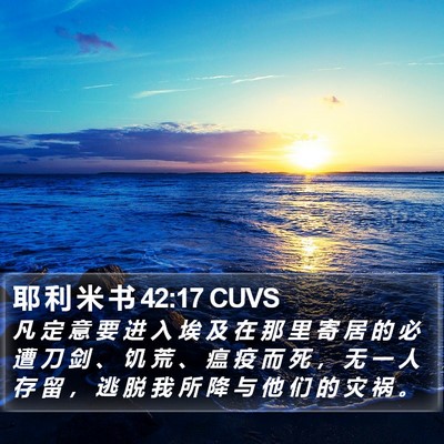 耶 利 米 书 42:17 CUVS Bible Verse Image