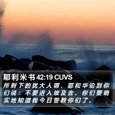 耶 利 米 书 42:19 CUVS Bible Verse Image