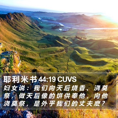 耶 利 米 书 44:19 CUVS Bible Verse Image