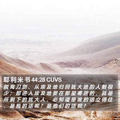 耶 利 米 书 44:28 CUVS Bible Verse Image