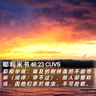 耶 利 米 书 46:23 CUVS Bible Verse Image