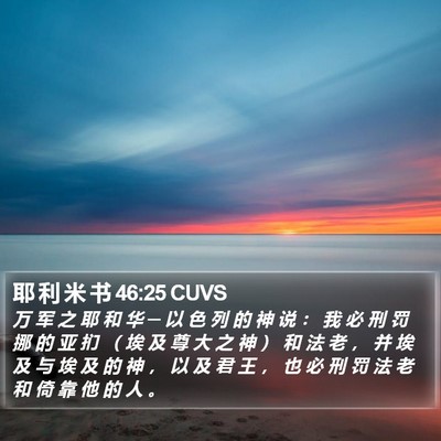 耶 利 米 书 46:25 CUVS Bible Verse Image
