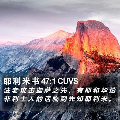 耶 利 米 书 47:1 CUVS Bible Verse Image