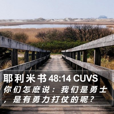 耶 利 米 书 48:14 CUVS Bible Verse Image