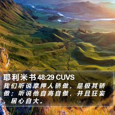 耶 利 米 书 48:29 CUVS Bible Verse Image