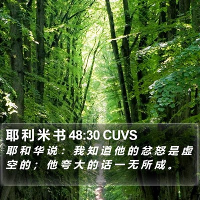 耶 利 米 书 48:30 CUVS Bible Verse Image