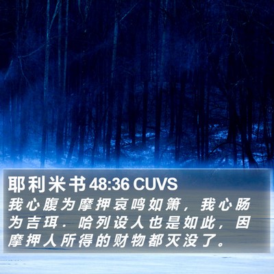 耶 利 米 书 48:36 CUVS Bible Verse Image