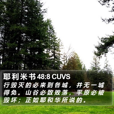 耶 利 米 书 48:8 CUVS Bible Verse Image