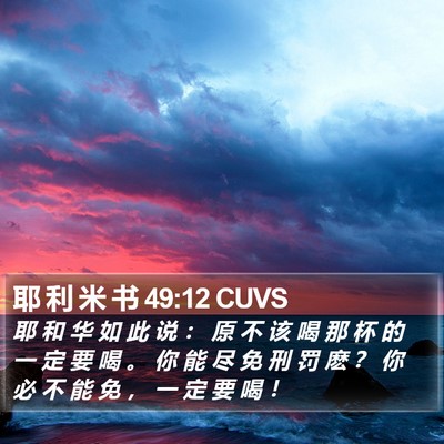 耶 利 米 书 49:12 CUVS Bible Verse Image