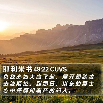 耶 利 米 书 49:22 CUVS Bible Verse Image