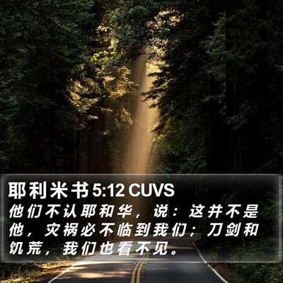 耶 利 米 书 5:12 CUVS Bible Verse Image