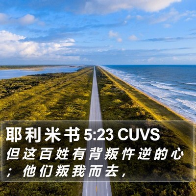 耶 利 米 书 5:23 CUVS Bible Verse Image