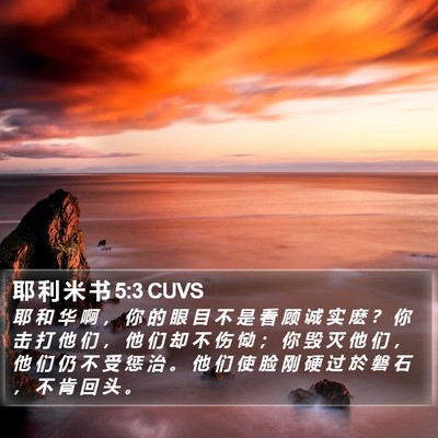 耶 利 米 书 5:3 CUVS Bible Verse Image